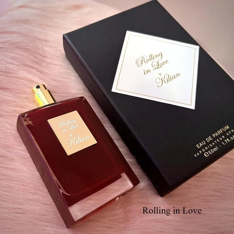 Blushimmer Kilian unisex 50ml eau de parfum bottle with warm spicy woody floral scent, featuring elegant packaging and 11 variants.