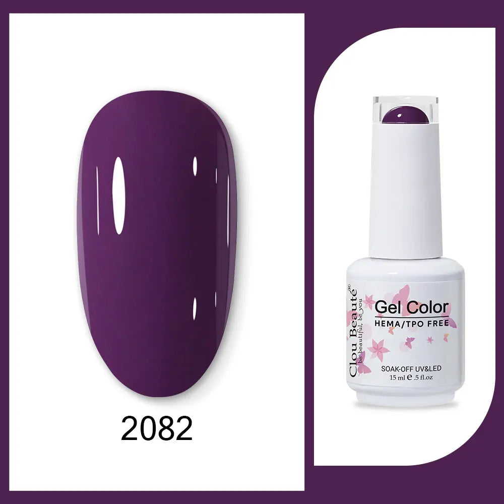 Blushimmer Clou Beaute 15ml neon gel nail polish base and top coat in red, black, white, green, and velvet finish, semi-permanent varnish