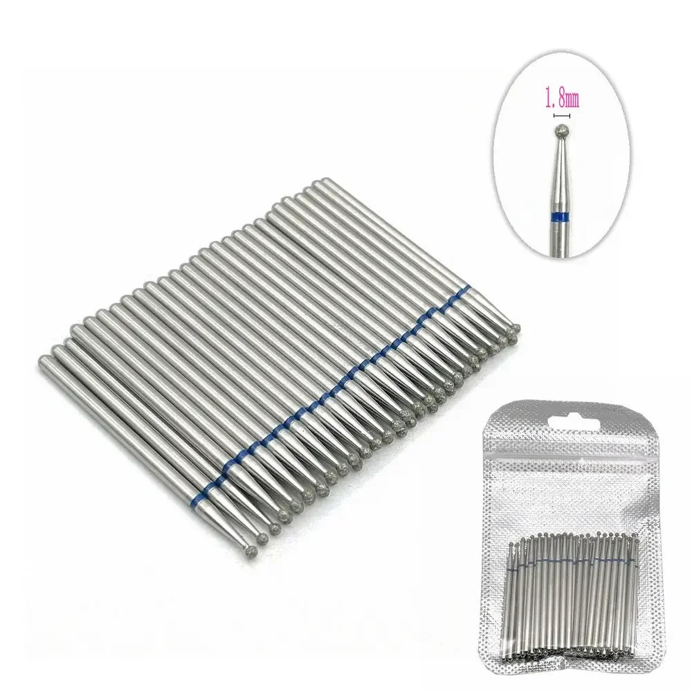 50pc Diamond Nail Drill Cuticle Clean Bit Set Milling Cutter for Manicure Electric Bits Accessories Dead Skin Remove Tool