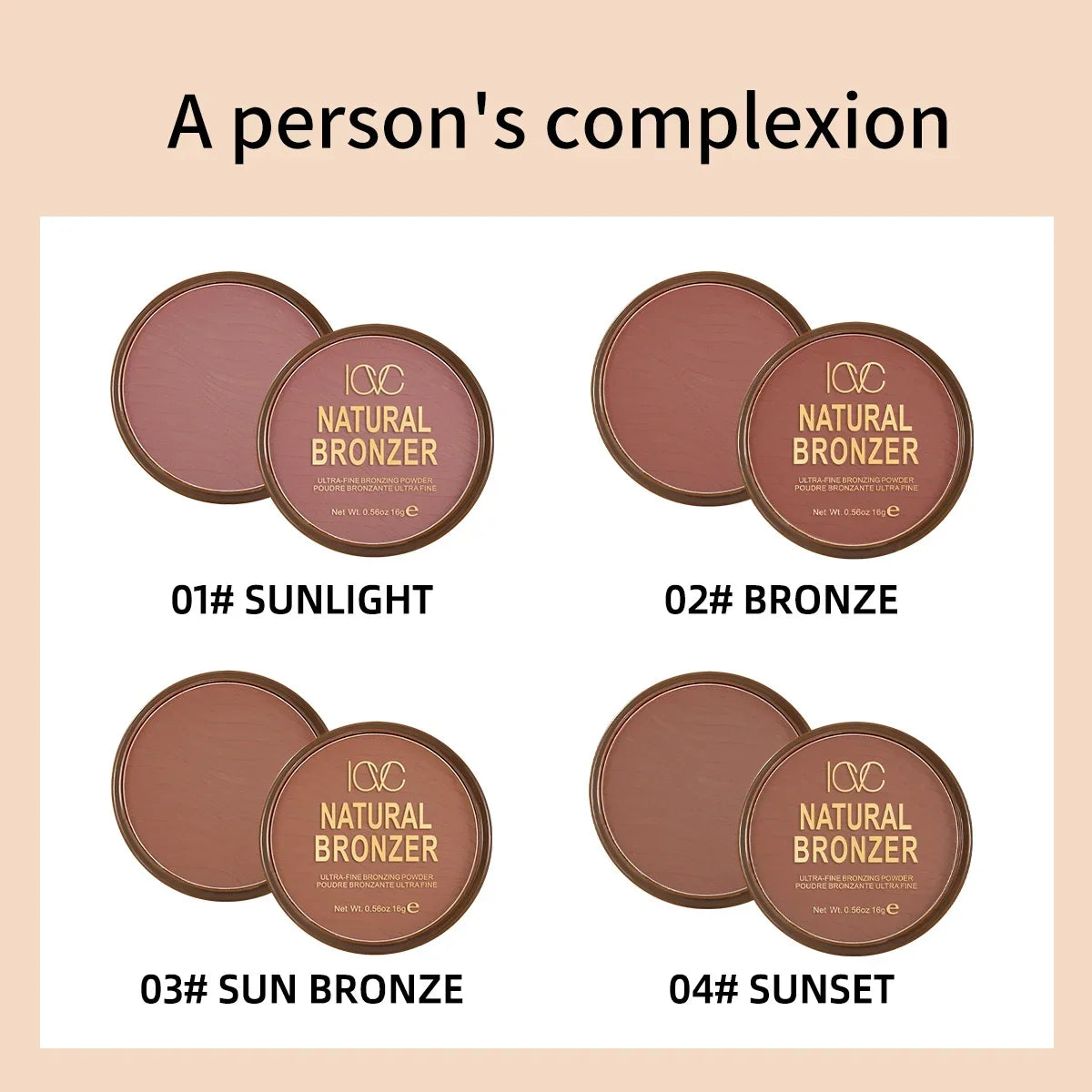 Blushimmer dark skin bronzer contour palette with matte brown powders for nose shading, cheek definition, and natural face modification.