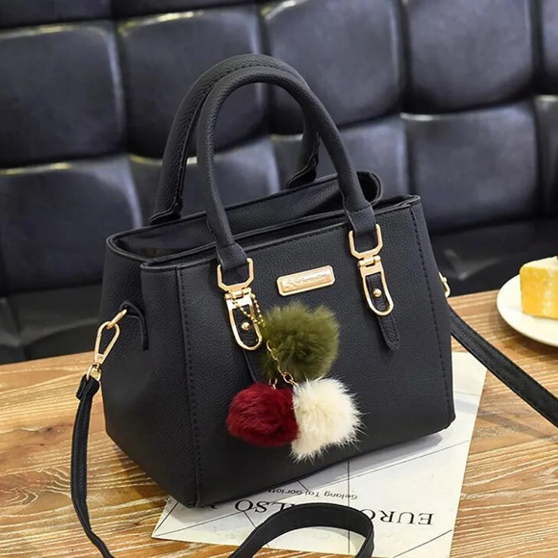 LPO leather women's vintage tote crossbody handbag with adjustable strap and classic design, perfect for everyday use.