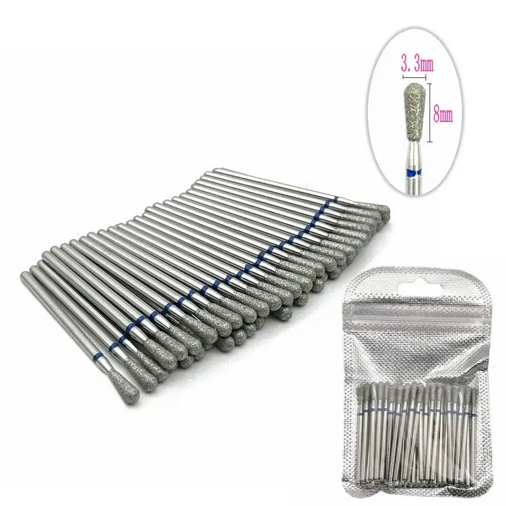 50pc Diamond Nail Drill Cuticle Clean Bit Set Milling Cutter for Manicure Electric Bits Accessories Dead Skin Remove Tool