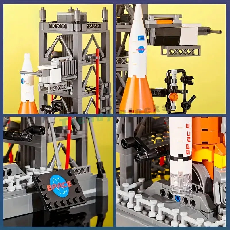 Creative Expert Moon Landing Program Space Rocket X Buildings Sets,City Model Buildings Blocks Gift for Adults Kids 869+PCS