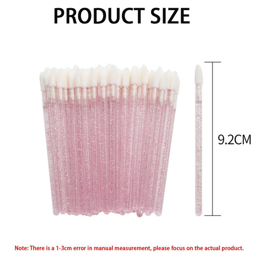 Set of 100/300 crystal lip brush applicator wands for lipstick gloss and eyelash extension tools, by Blushimmer.