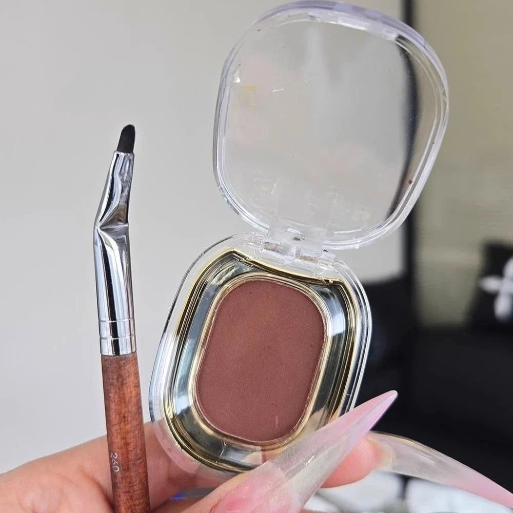 Blushimmer coral brick eyeshadow palette with matte, waterproof red-brown shades and powder for under-eye aegyo-sal makeup.