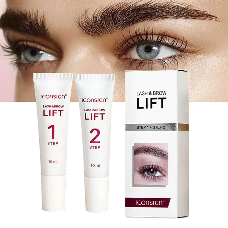 Blushimmer 2-pack 10ml lash lift and brow lamination kits with lotion tubes for eyelash perming and setting, step 1 and 2.