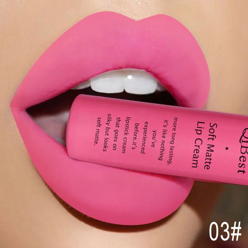Blushimmer hot velvet matte nude lip gloss in red, long-lasting waterproof liquid lipstick, non-stick cup, sexy makeup for women.