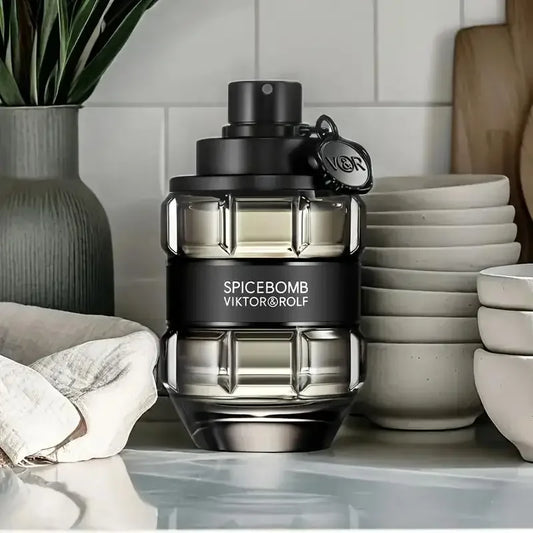 Viktor & Rolf Boom! men's perfume bottle with spicy wood, amber, and vanilla notes, 3.4 oz, high-quality fragrance by Blushimmer