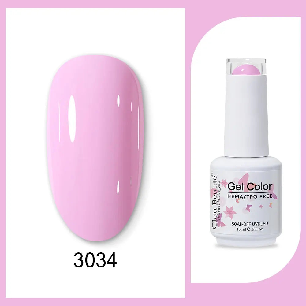Blushimmer Clou Beaute 15ml semi-permanent gel nail polish in vibrant red, black, white, green, and neon colors with velvet top coat finish