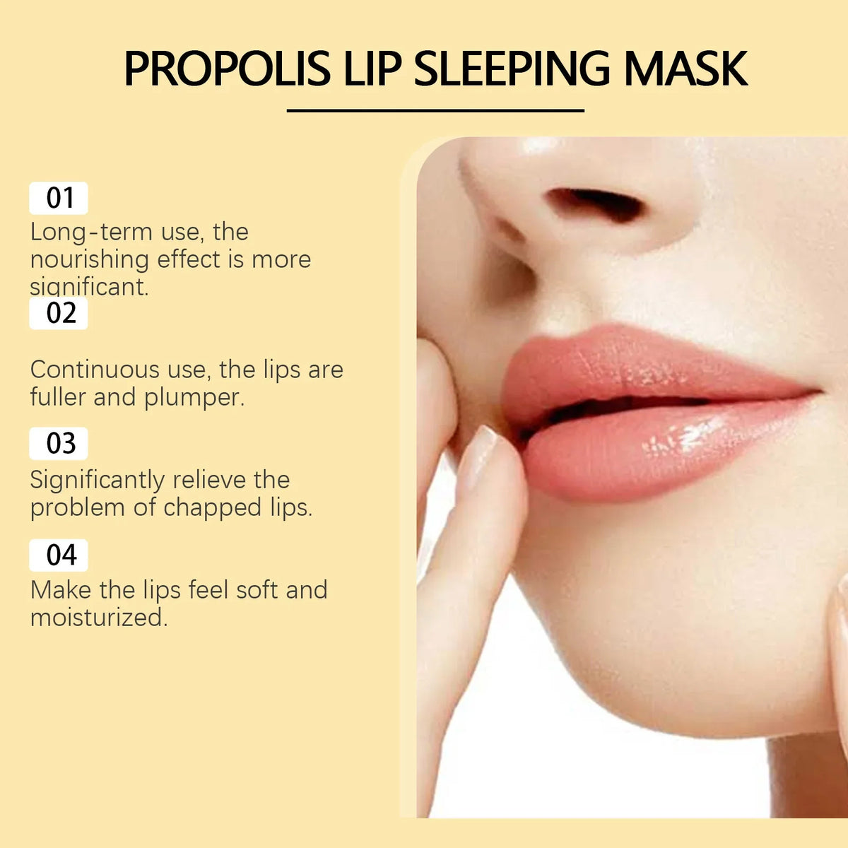 EELHOE Propolis Night Lip Mask by Blushimmer, hydrating and moisturizing lip balm with exfoliating properties, 30g