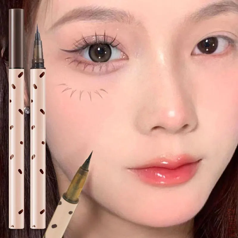 Blushimmer ultra-thin liquid eyeliner pen for upper and lower eyelashes, waterproof and smooth for precise application.