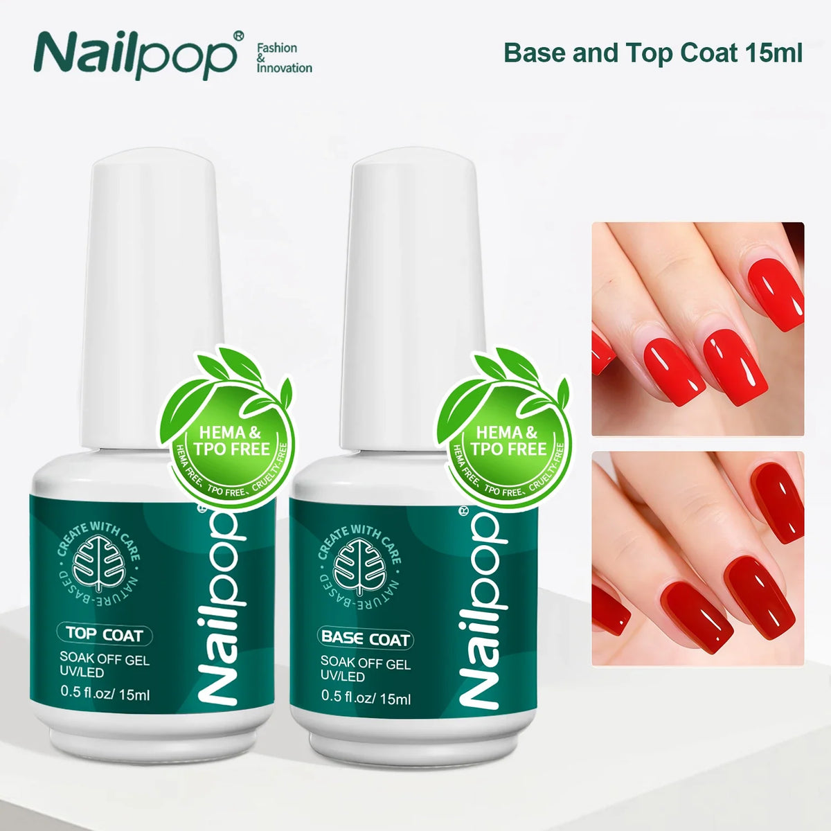 Blushimmer Nailpop Nail Dehydrator and Primer set for acrylic and UV gel nails, featuring acid-free natural nail prep and fast-drying bonding.