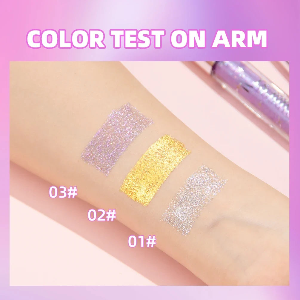 Blushimmer diamond mascara with shining galaxy sequins, quick-dry, sweat-proof, curling, glitter eyelashes for shimmering eye makeup.