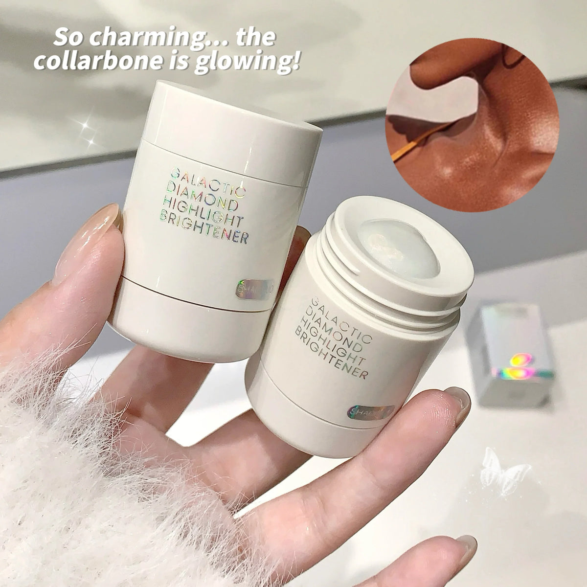 Blushimmer SHAQINUO Galaxy Star Diamond Highlighting Liquid with watery radiance and shimmering diamond-like glow.