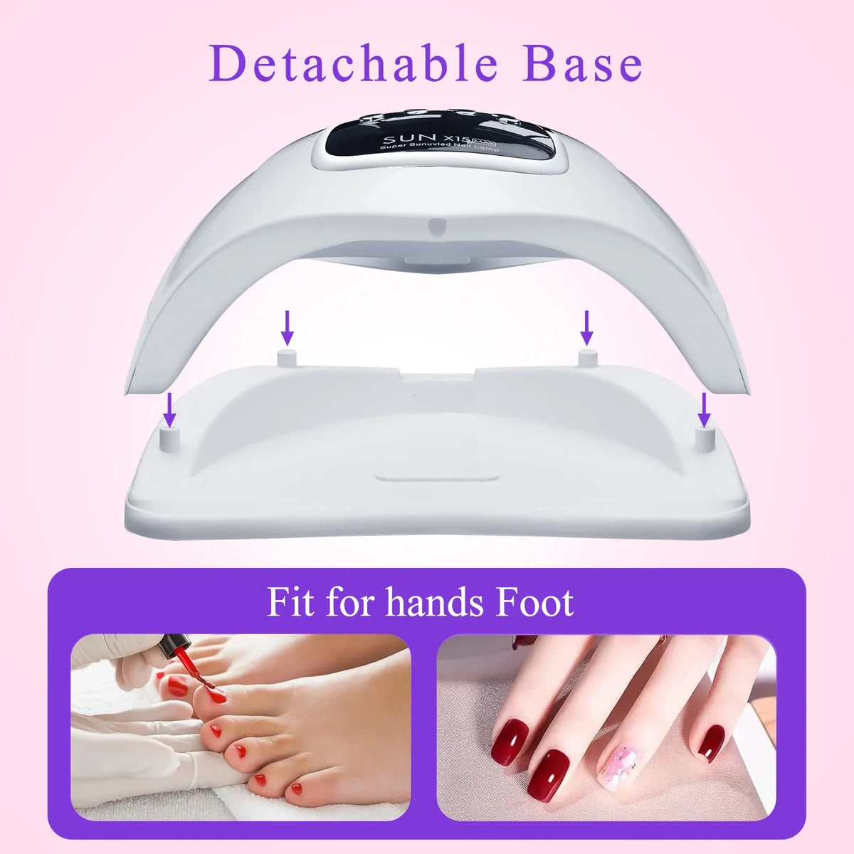 Blushimmer SUN X15 MAX high-power gel nail drying lamp with 66 LED lights and auto sensor for fast gel polish curing.