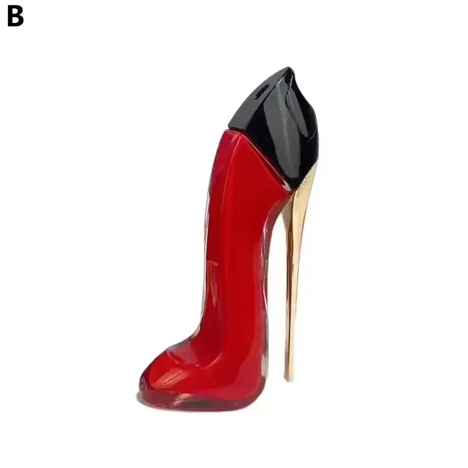 Blushimmer women's luxury floral perfume spray bottle with elegant high heel design, 80ml lasting fragrance and stylish deodorant.