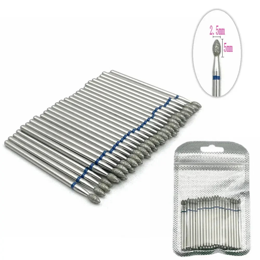 50pc Diamond Nail Drill Cuticle Clean Bit Set Milling Cutter for Manicure Electric Bits Accessories Dead Skin Remove Tool