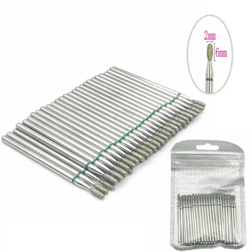 50pc Diamond Nail Drill Cuticle Clean Bit Set Milling Cutter for Manicure Electric Bits Accessories Dead Skin Remove Tool
