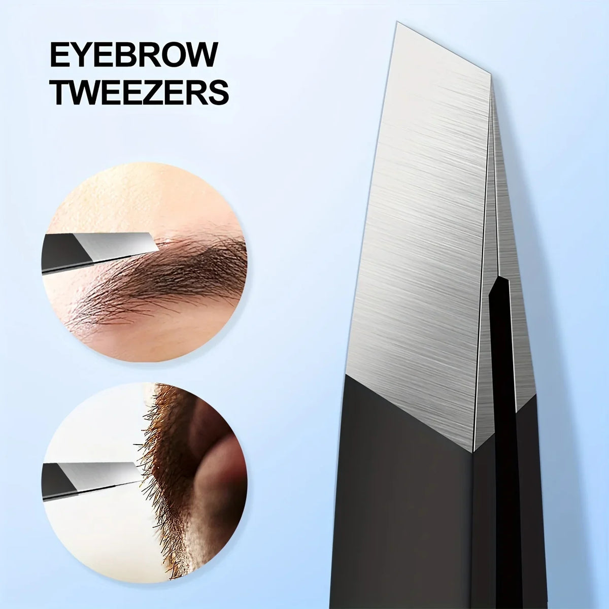 Precision Stainless Steel Eyebrow Tweezers Unscented Hair Removal & Grooming Tool, Durable Facial Care Accessory