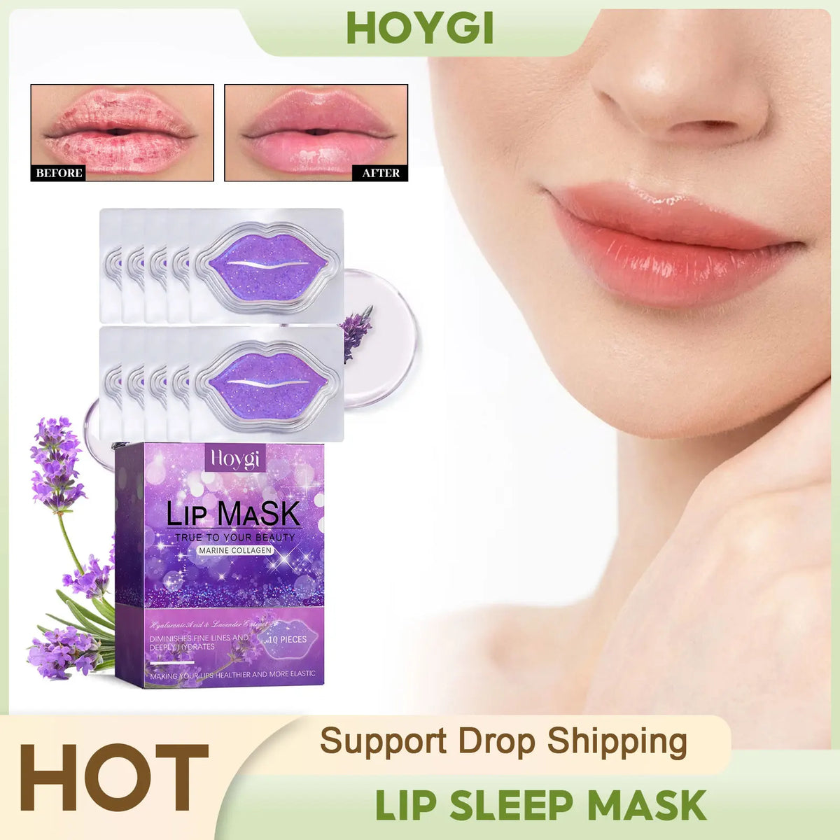Blushimmer exfoliating lip mask for dry, cracked lips with moisturizing, brightening, and dead skin removal benefits.