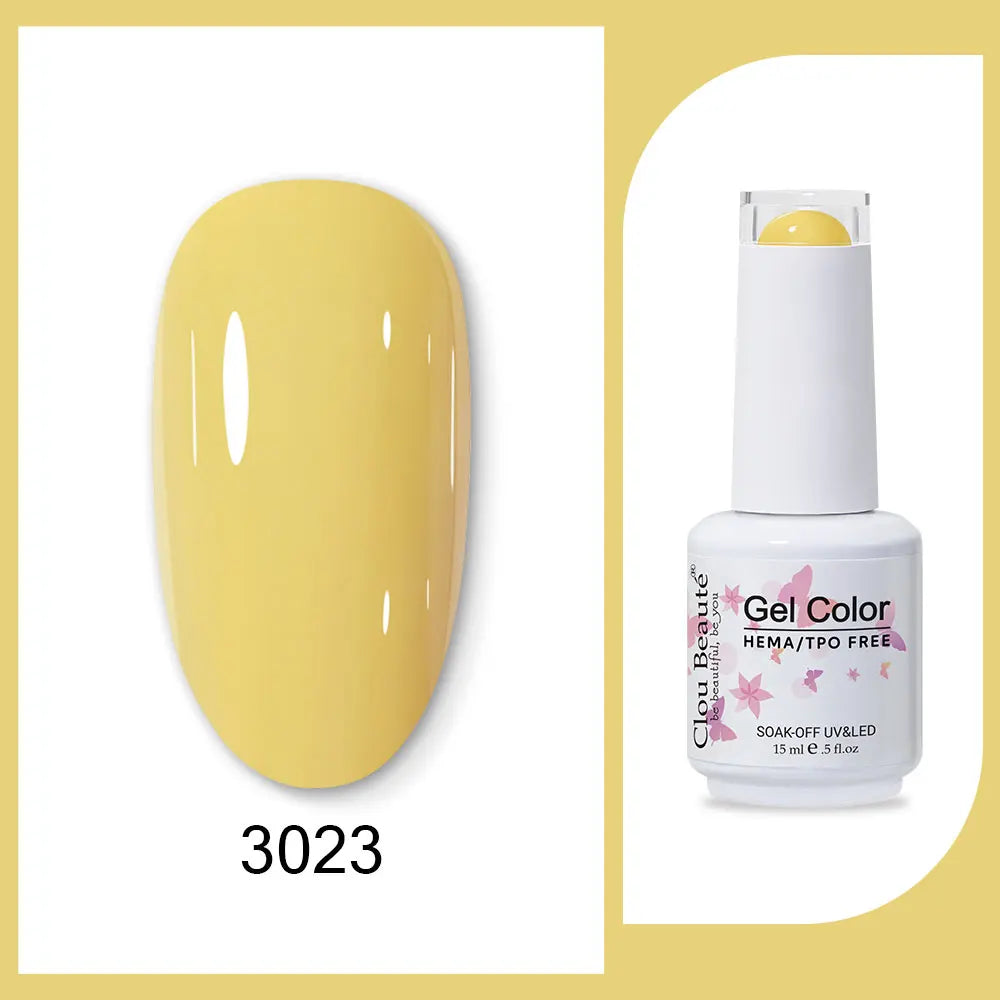 Blushimmer Clou Beaute 15ml neon gel nail polish base and top coat in black, red, white, green, and velvet finish with 400 color options