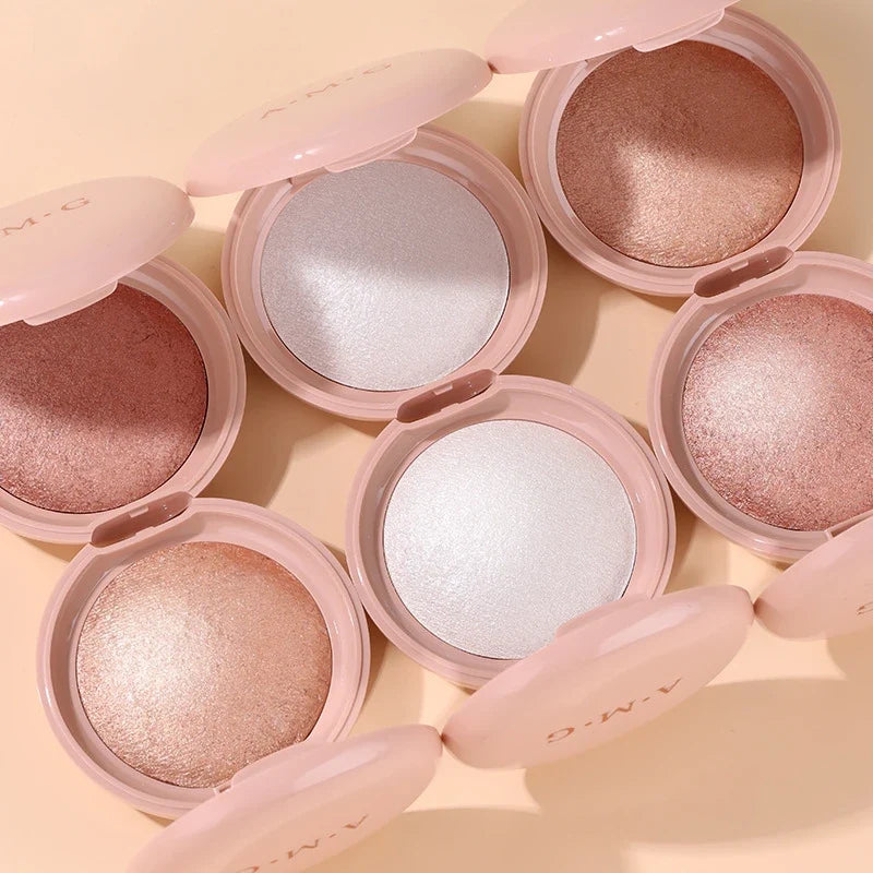 Blushimmer waterproof highlighter powder with shimmer and glitter for face, eyes, cheeks, body, and hair makeup application.