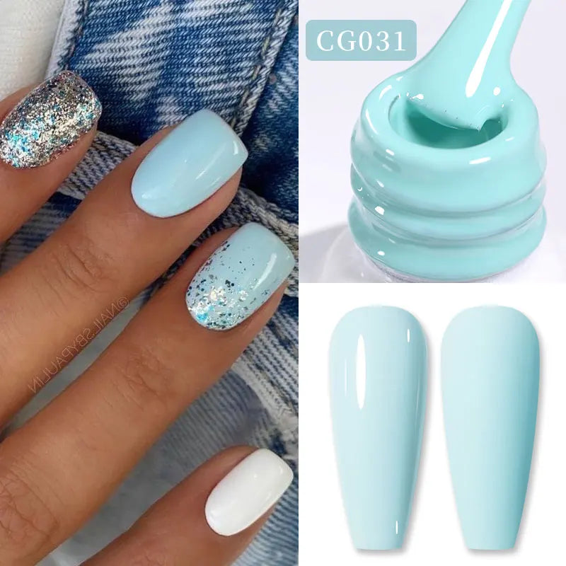Blushimmer Born Pretty Jelly Nude Gel Nail Polish in light pink peach, translucent UV cure gel for DIY nail art at home.