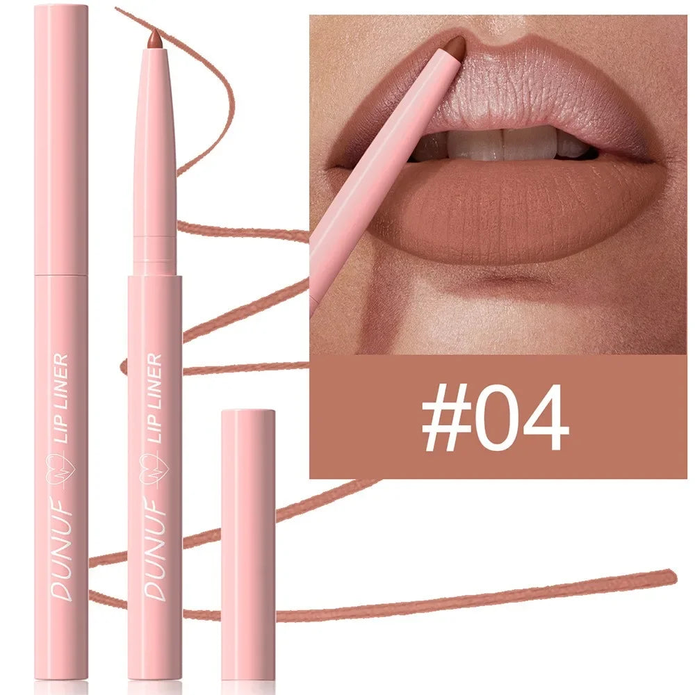 Blushimmer tapered lip liner pencil in natural nude brown with long-lasting, waterproof, matte, creamy finish for plumping lips.