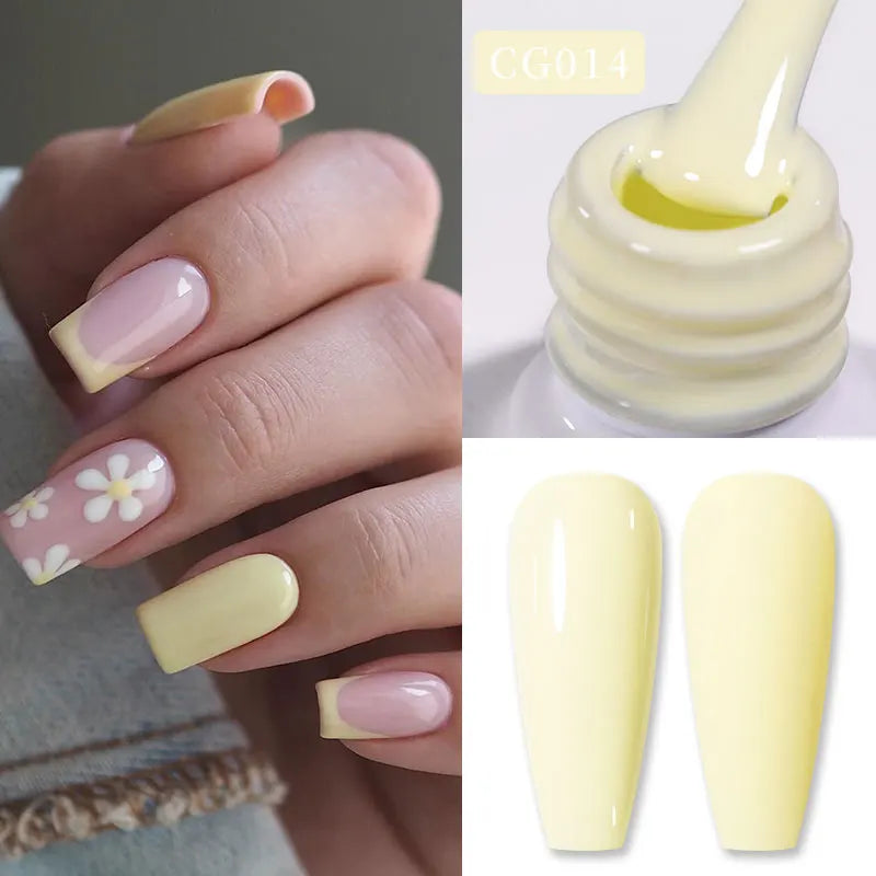 Light pink peach translucent gel nail polish by Blushimmer, 10ml, UV cure jelly nude gel for DIY nail art at home.