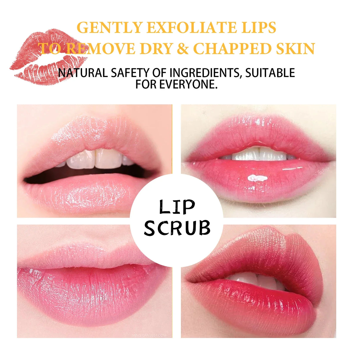 Blushimmer EELHOE pink lips scrub exfoliator for dead skin removal, moisturizing lip care, lightening, and fade lip lines.