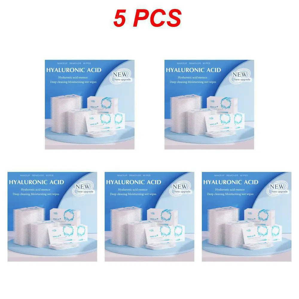 Blushimmer hyaluronic acid makeup remover wet wipes for eyes and lips, disposable cleanser for gentle, effective makeup removal.