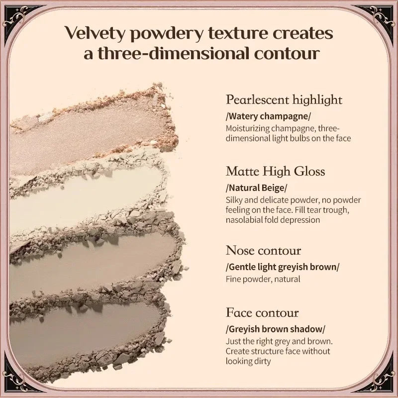 Blushimmer Flower Knows Chocolate Wonder-Shop highlighter and contour powder face palette with bronzer and illuminator for women.