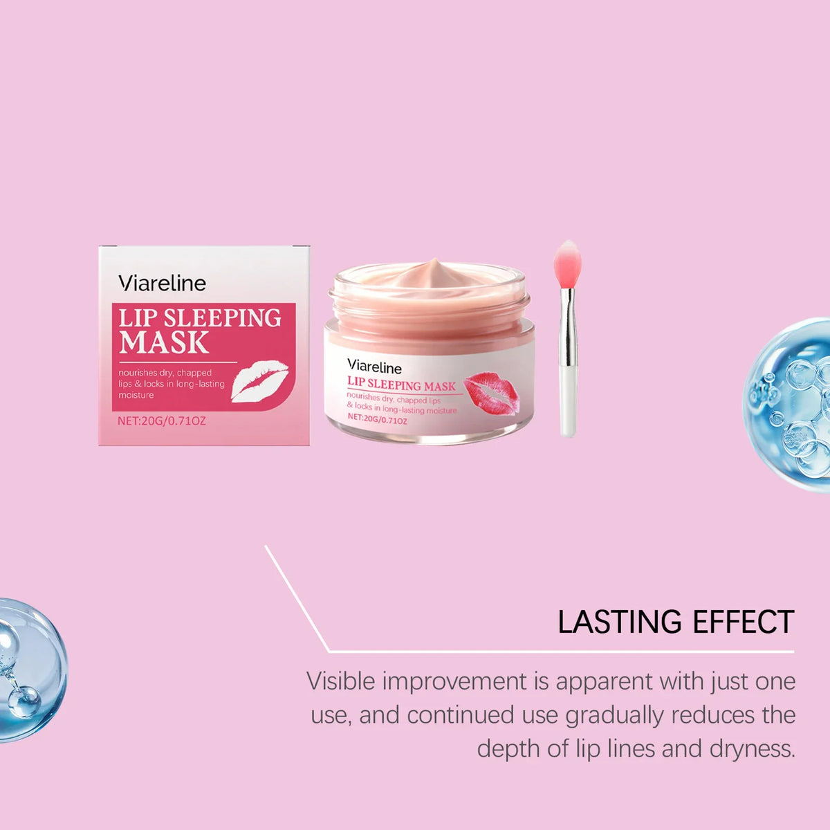 Blushimmer 20g overnight hydrating lip mask for dry, chapped lips, deep nourishing treatment for soft, plump lips.