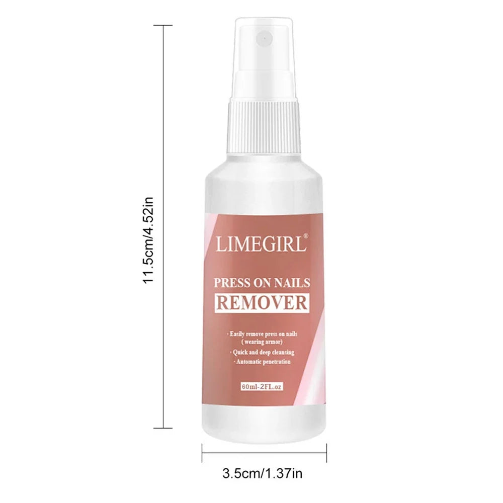 Blushimmer LimeGIRL 60ml nail remover gel with applicator for softening and removing fake nails and press-on gel nails.
