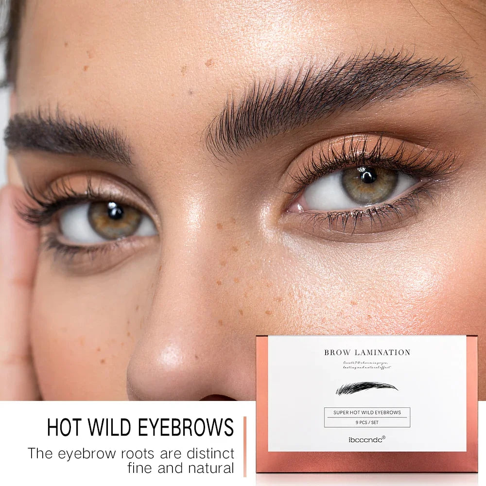 Blushimmer brow lamination kit with perming lotion, keratin, cling film, and tools for eyebrow lifting and styling at home