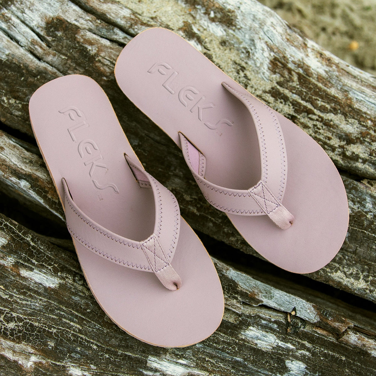 Fleks Seagrove Flip Flop in Blushed color, showing the comfortable sandal with strappy design and cushioned sole.