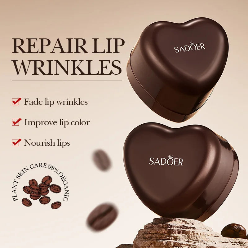 Blushimmer Coffee Lip Mask in a jar, hydrating overnight treatment with a soothing, plumping formula to reduce fine lines and dryness.
