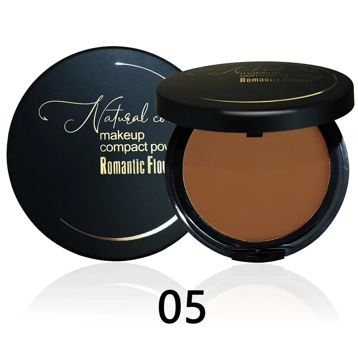 Blushimmer Wheat Bronzing Powder for dark skin with matte finish, includes concealer, contour palette, powder puff, and mirror.
