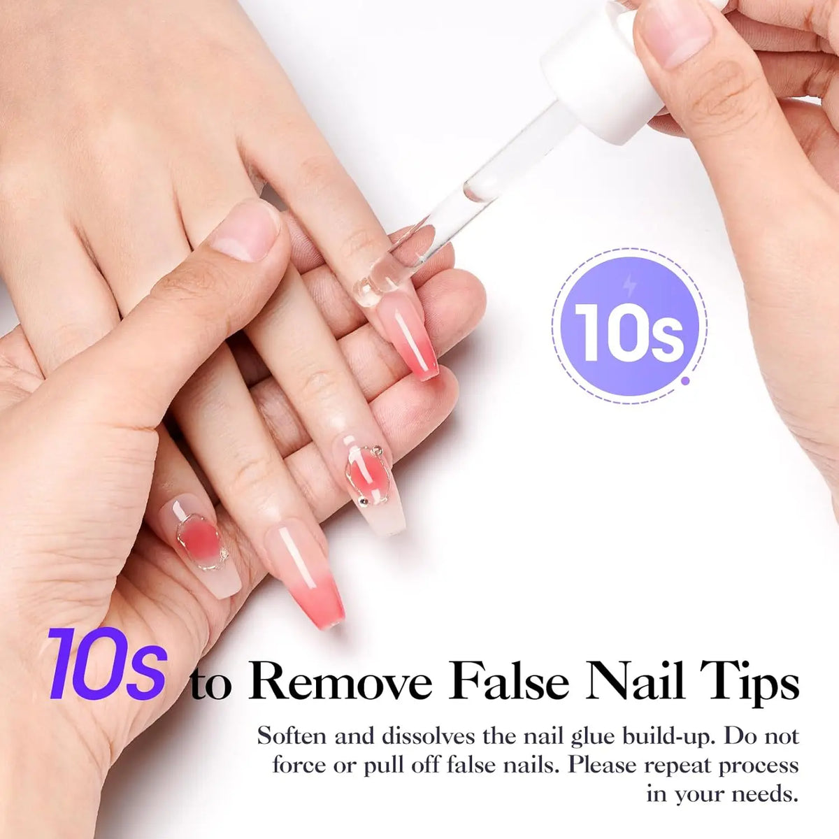 Blushimmer GELLEN 40ml nail glue remover with gentle, odorless formula for press-on nails, UV gel, and fake tip removal.