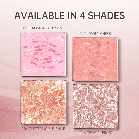 Blushimmer CATKIN Eternal Love 10g rosy cranes baked blush powder with silky smooth texture and natural red tint, Chinese style makeup.