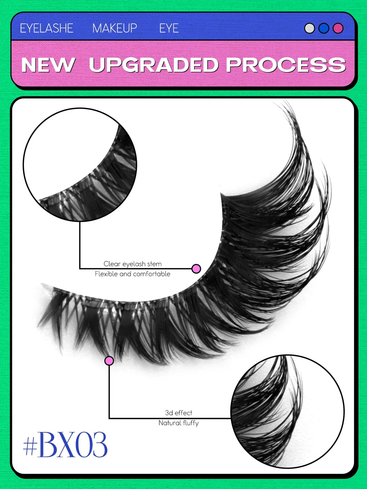 Blushimmer Veltrinay Fake Cat Eye Lashes with clear band, wispy faux mink false lashes for a natural, dramatic makeup look