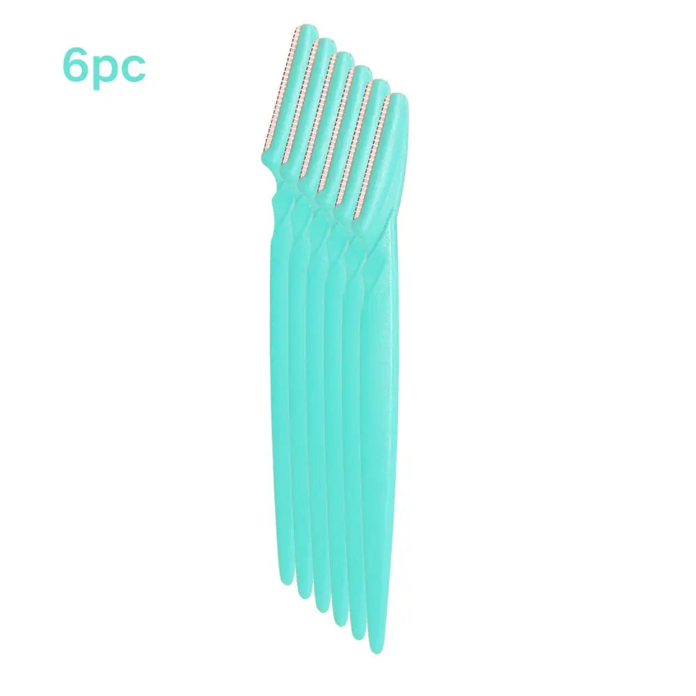 Blushimmer eyebrow trimmer with precision blades for face hair removal, featuring portable design and makeup tool functionality.