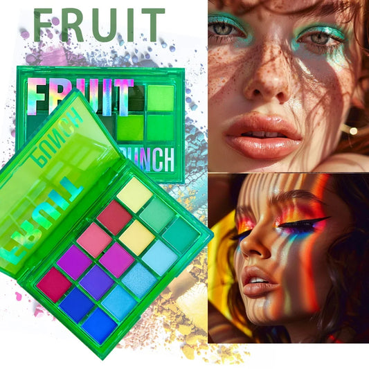 Blushimmer 15-shade eyeshadow palette with shimmer, matte, and metallic neutral tones, waterproof and highly pigmented makeup set.
