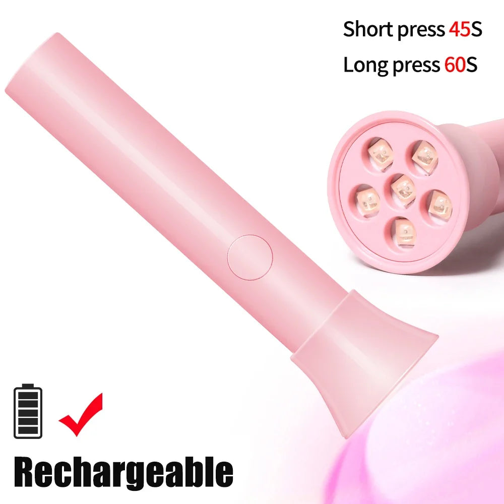 YIKOOLIN Handheld UV Light for Gel Nails Mini UV Light for Gel Nails Cordless Rechargeable Mini Nail Lamp for Fast Curing Gel
