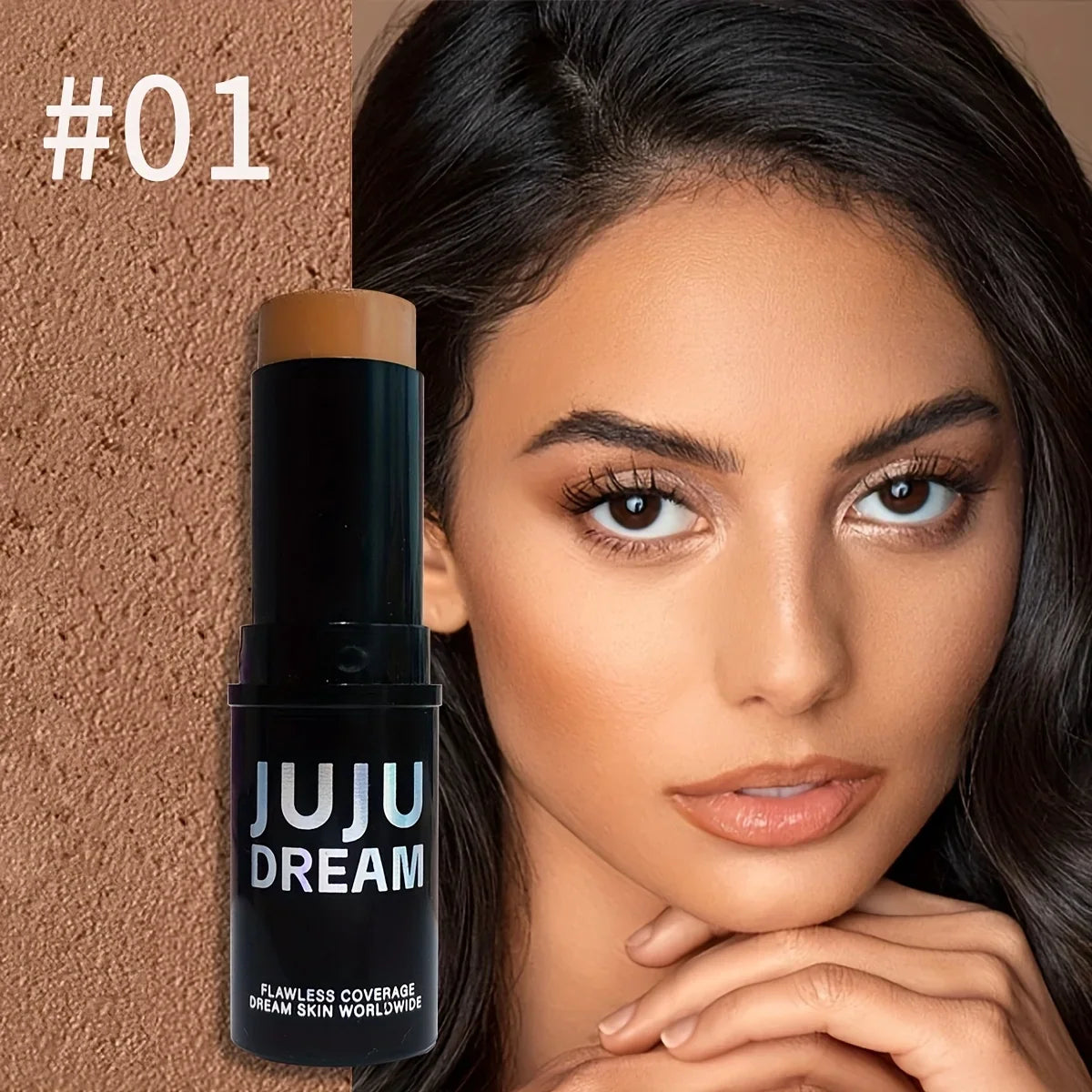 Blushimmer contour and concealer stick with creamy, waterproof formula, featuring bronzer and highlighter for buildable coverage.