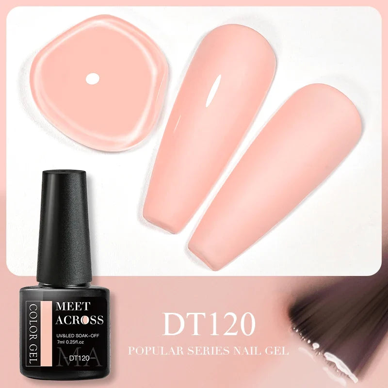 Blushimmer pink dried flower gel nail polish with natural fairy flower design for UV and LED nail art, 5ml soak-off gel.