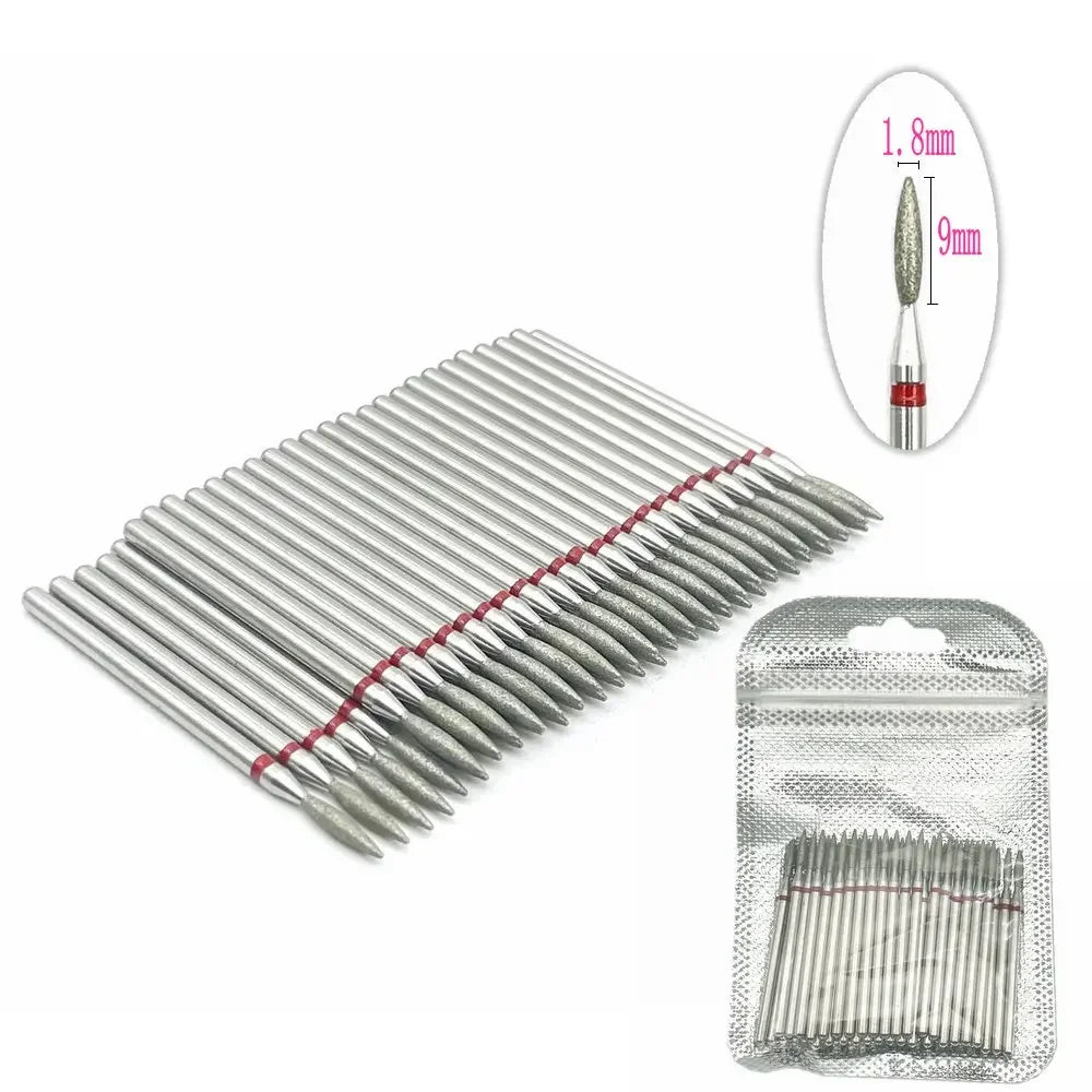 50pc Diamond Nail Drill Cuticle Clean Bit Set Milling Cutter for Manicure Electric Bits Accessories Dead Skin Remove Tool