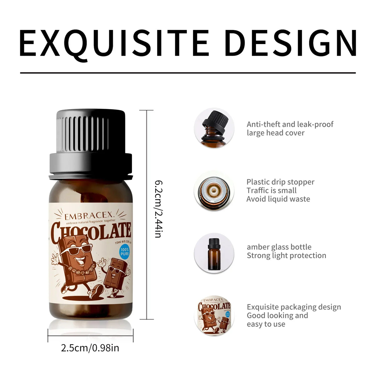 Blushimmer 10ml essential oils set featuring chocolate perfume and aromatherapy oils with sweet fragrance, ideal for women.