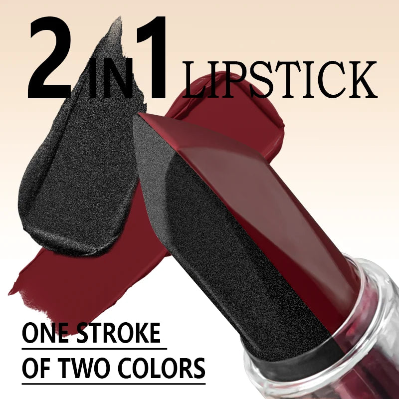Blushimmer waterproof matte lipstick with moisturizing, long-lasting red lip tint and pearlescent diamond finish on sexy lips.