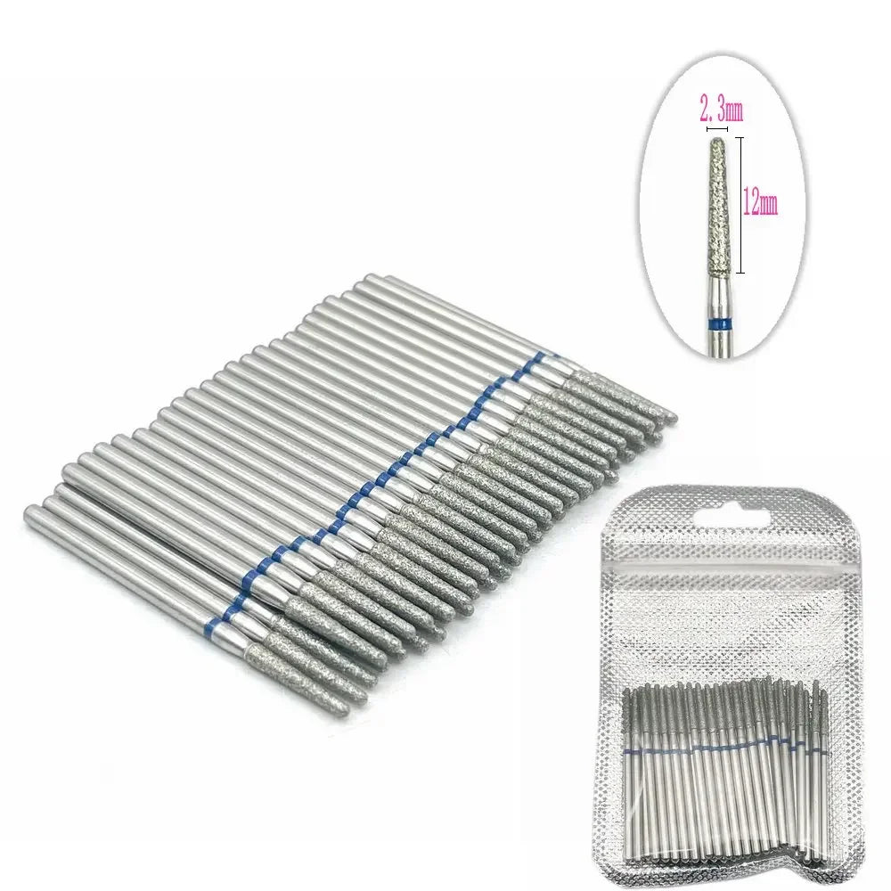 50pc Diamond Nail Drill Cuticle Clean Bit Set Milling Cutter for Manicure Electric Bits Accessories Dead Skin Remove Tool